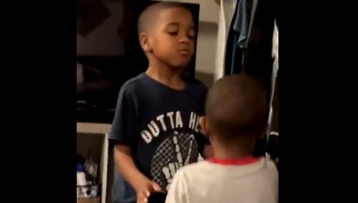 Kid Calms His Brother Down