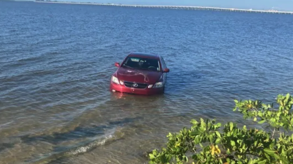 Car Trapped In High Tide