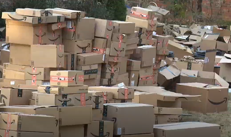 A Sea of Amazon Boxes!