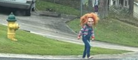 Real-Life Chucky Scaring Neighborhood!