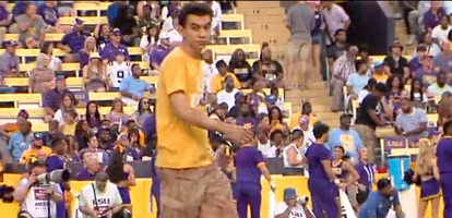 LSU Fan Strolls Onto Field