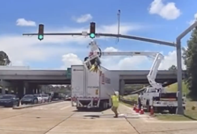 Bucket Truck Hit By Semi