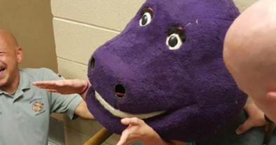 Barney Head Prank