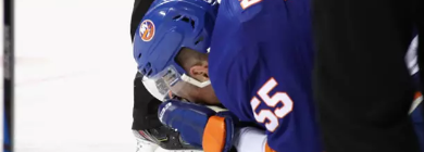 Boychuk Takes Skate to the Face!