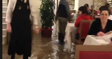 Pizza In Flood Waters