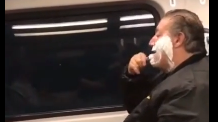 Shaving on Train