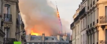 Notre Dame Spire Falls